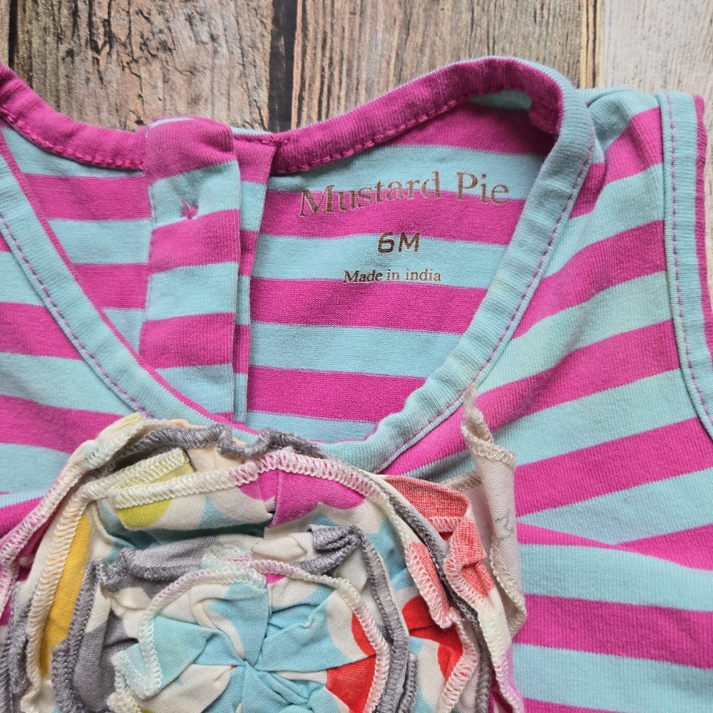 Mustard Pie Striped Ruffle Romper - Picture 3 of 3